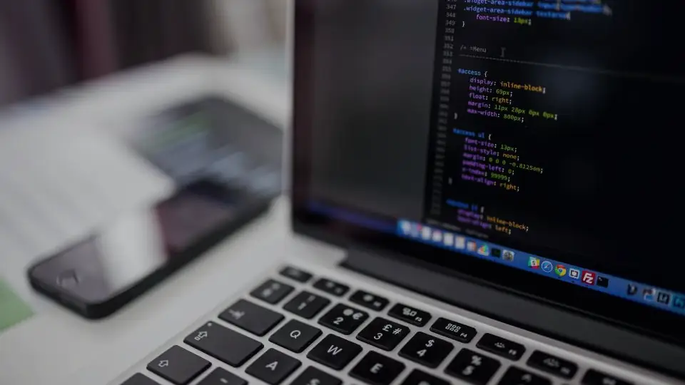 Code on a laptop screen