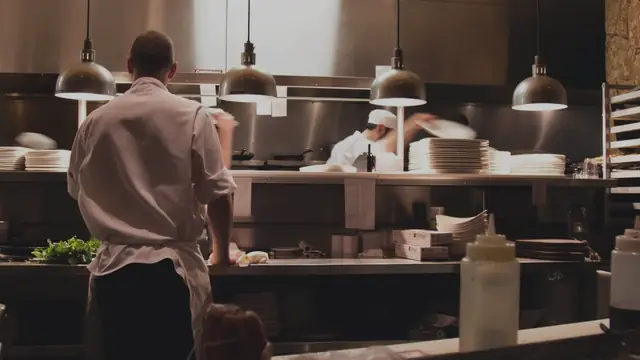 A restaurant dining room